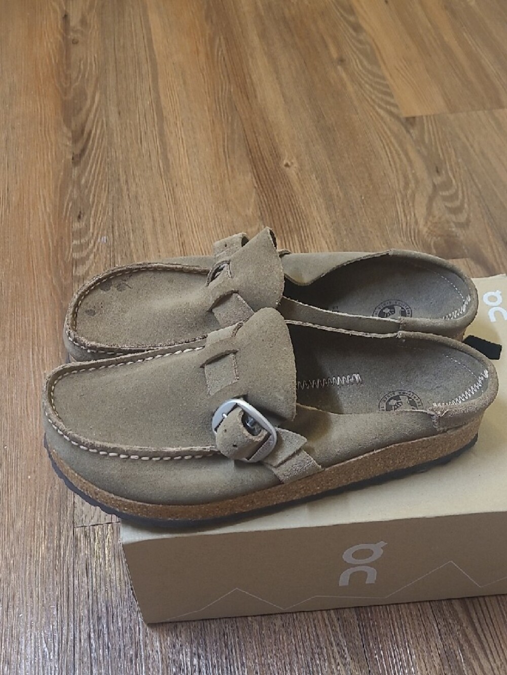 Birkenstock women's Suede Slip-On Loafers in Taupe - Picture 5 of 15